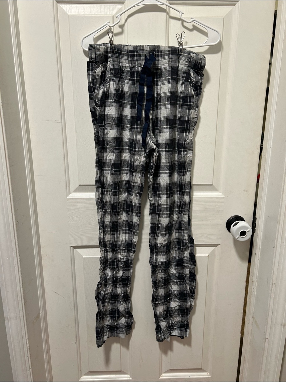 aerie Black and White Plaid Pajama Pants